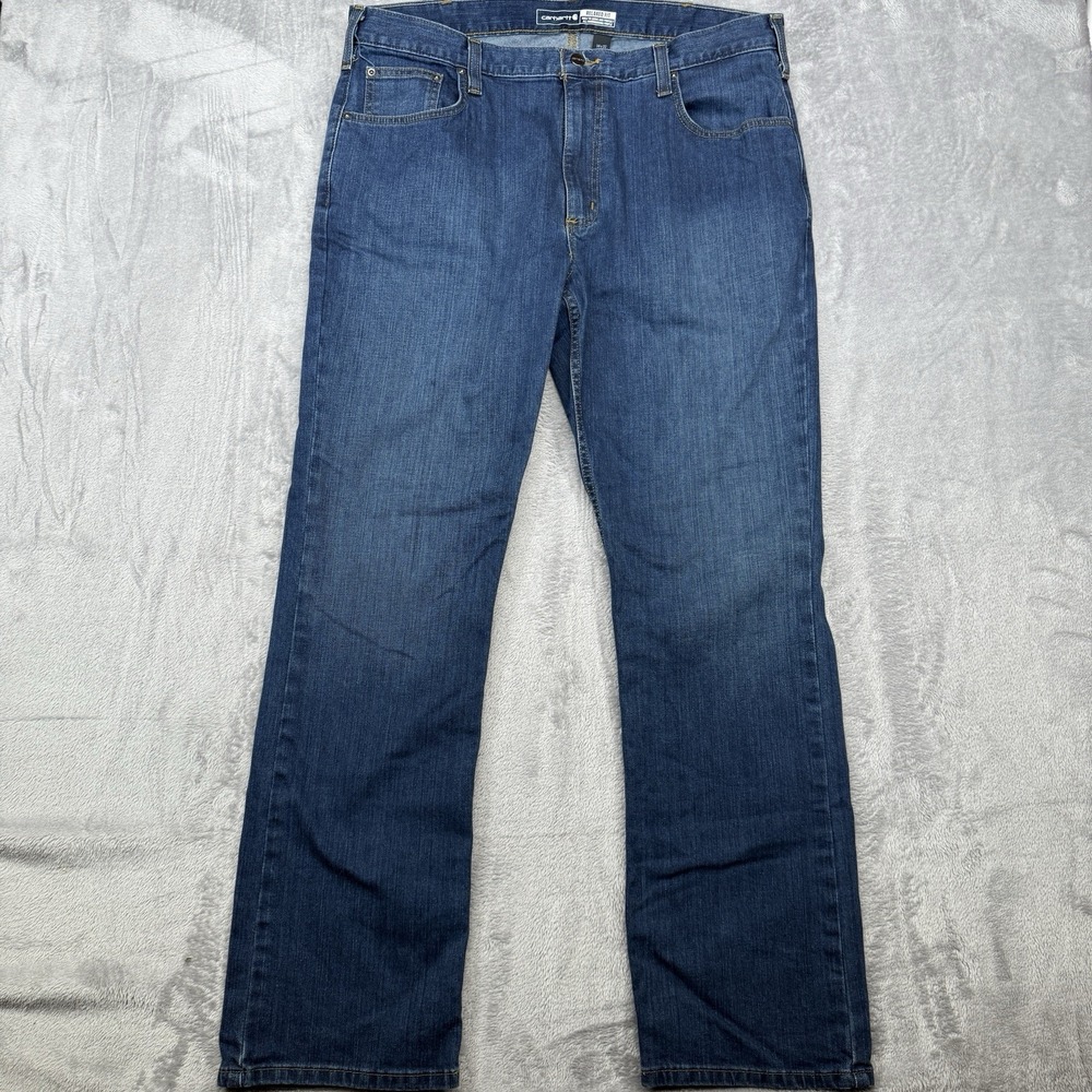 Carhartt Men RelaxedFit Rugged Flex 5 Pocket Jeans 38x30‎ Blue Workwear BD2804MS